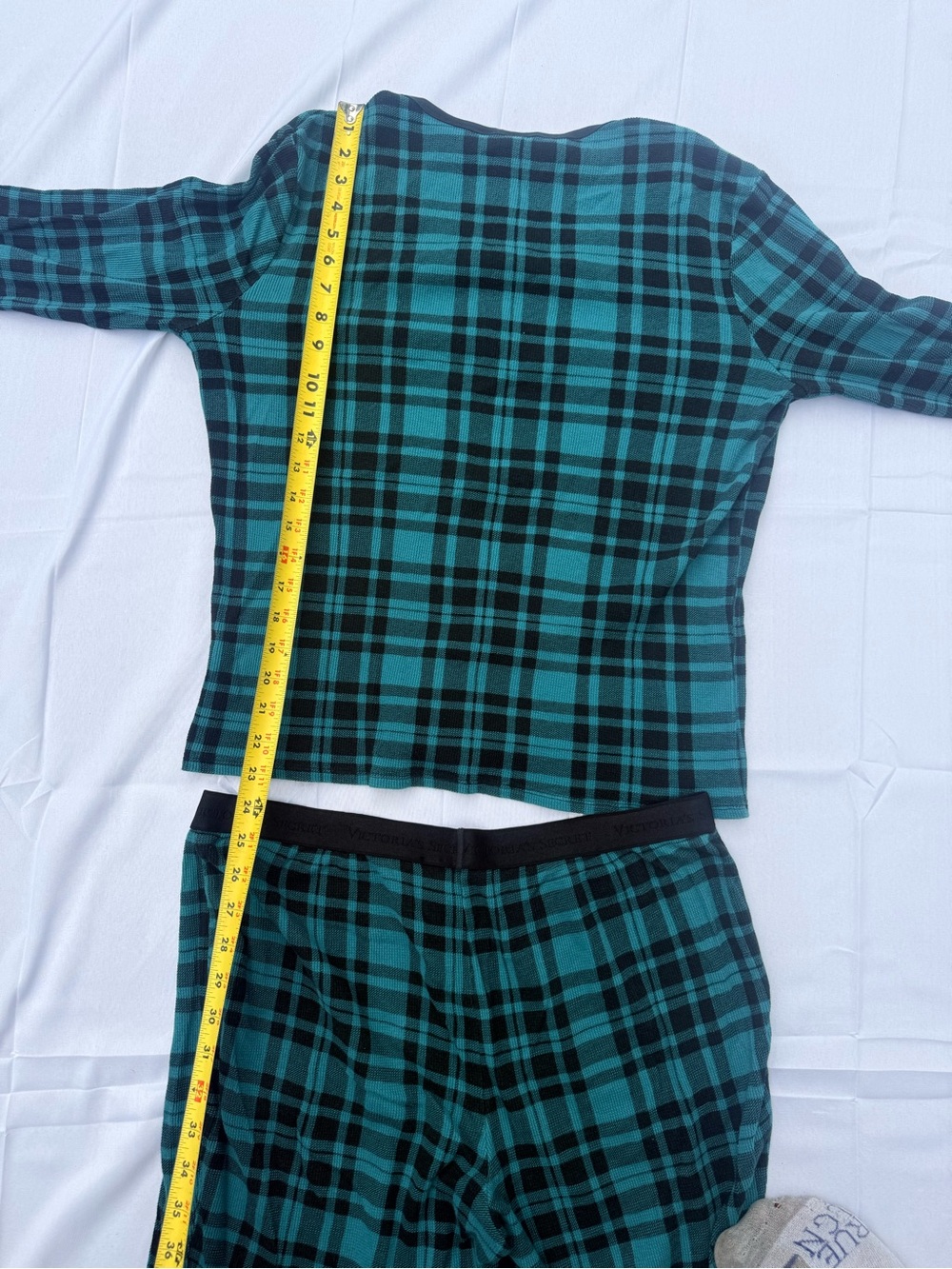 #91 PINK By VS Green Plaid Pajama Set - Cozy Two-Piece Sleepwear size Xl NWOT! - Picture 11 of 11